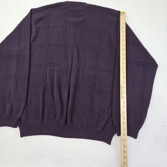 Izod Luxury Sport Blackberry Purple Chunky Cable Knit Sweater Men's XXL NWT NEW - Picture 14 of 16